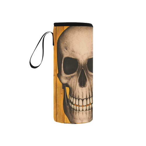 skull on wooden planks B by JamColors Neoprene Water Bottle Pouch/Small