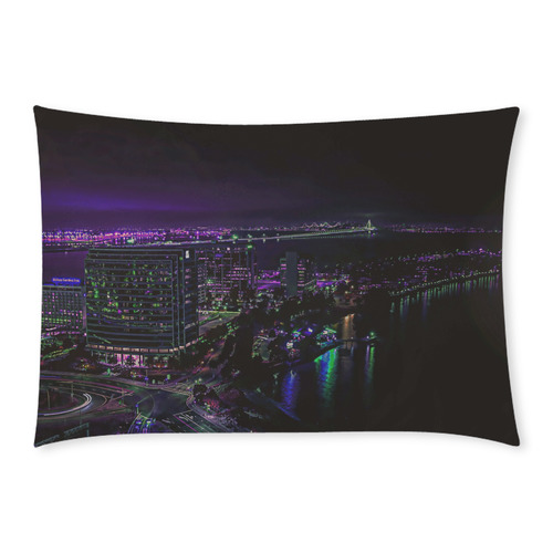 Night Cityscape Custom Rectangle Pillow Case 20x30 (One Side)