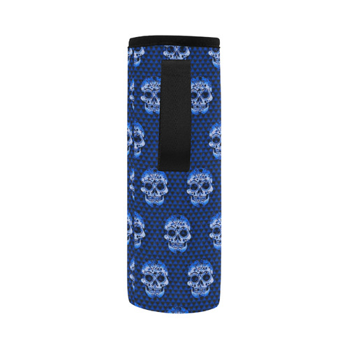 Skull pattern 517 E by JamColors Neoprene Water Bottle Pouch/Large