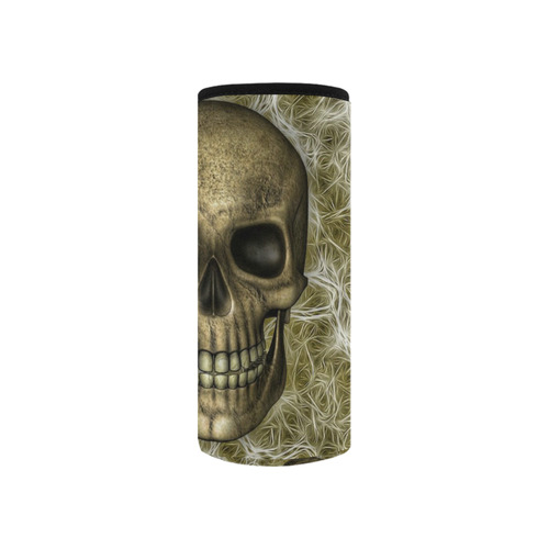 Smiling Skull on Fibers E by JamColors Neoprene Water Bottle Pouch/Small