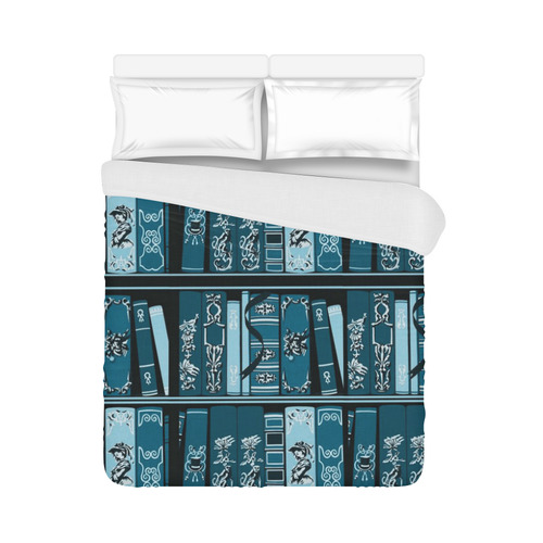 Blue Vintage Books Duvet Cover 86"x70" ( All-over-print)