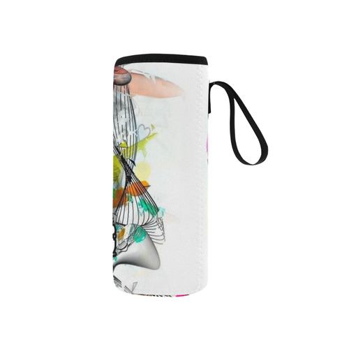 Strawberry Popart by Nico Bielow Neoprene Water Bottle Pouch/Small