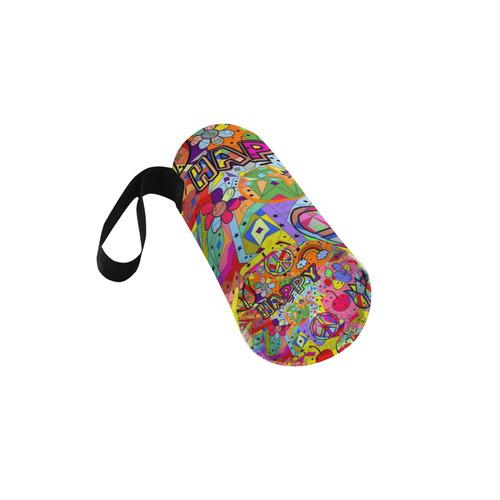 Happy Popart by Nico Bielow Neoprene Water Bottle Pouch/Small