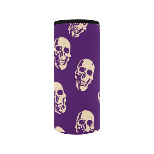 Hot Skulls,purple by JamColors Neoprene Water Bottle Pouch/Medium
