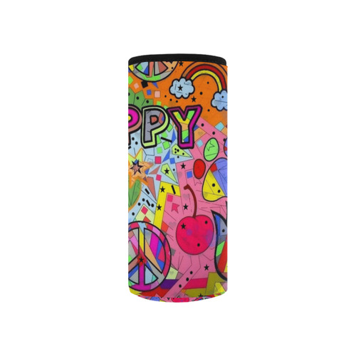 Happy Popart by Nico Bielow Neoprene Water Bottle Pouch/Small