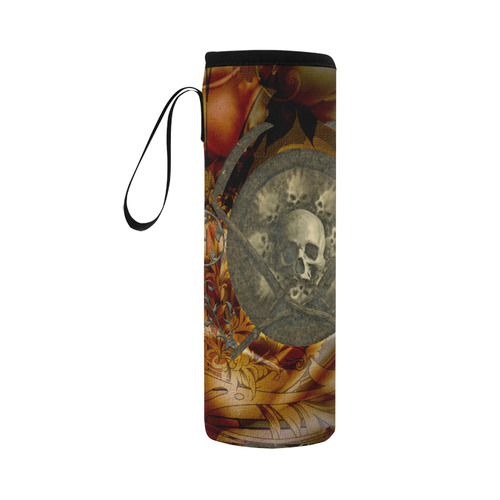 Awesome creepy skulls Neoprene Water Bottle Pouch/Large