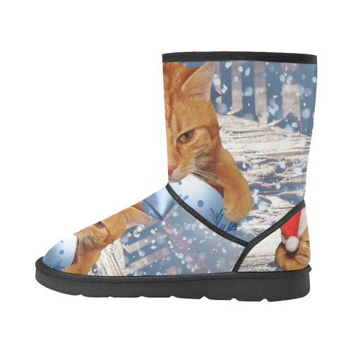 Christmas Cat Custom High Top Unisex Snow Boots (Model 047) ID D2055680