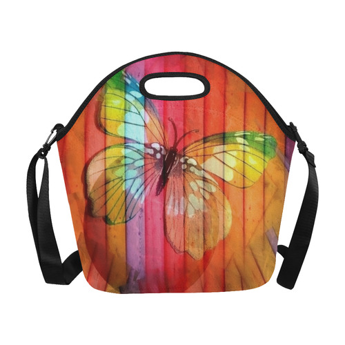 Butterfly popart by Nico Bielow Neoprene Lunch Bag/Large (Model 1669)