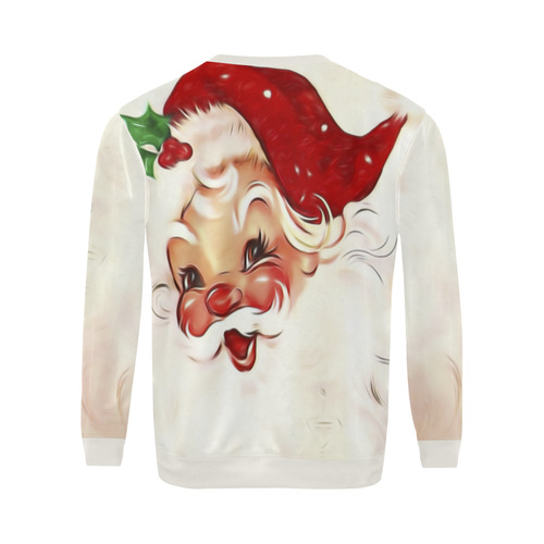 A cute vintage Santa Claus with a mistletoe All Over Print Crewneck Sweatshirt for Men/Large (Model H18)