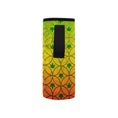 Marijuana Diamond Rastafari Pattern Neoprene Water Bottle Pouch/Small