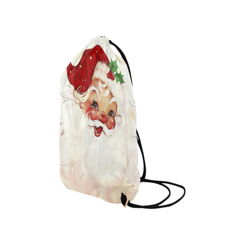 A cute vintage Santa Claus with a mistletoe Small Drawstring Bag Model 1604 (Twin Sides) 11"(W) * 17.7"(H)