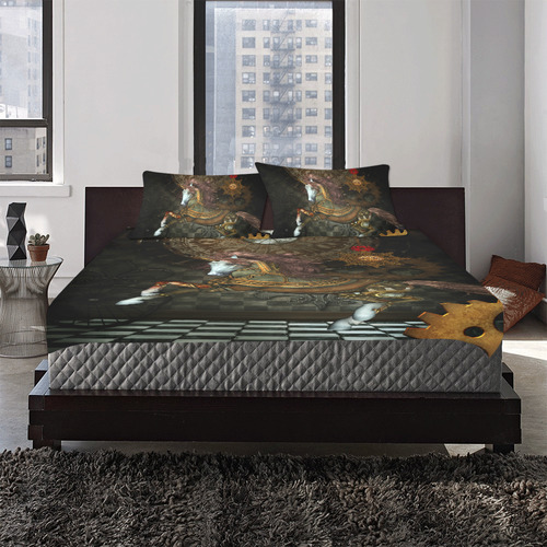 Steampunk, wonderful steampunk horse 3-Piece Bedding Set