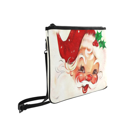 A cute vintage Santa Claus with a mistletoe Slim Clutch Bag (Model 1668)