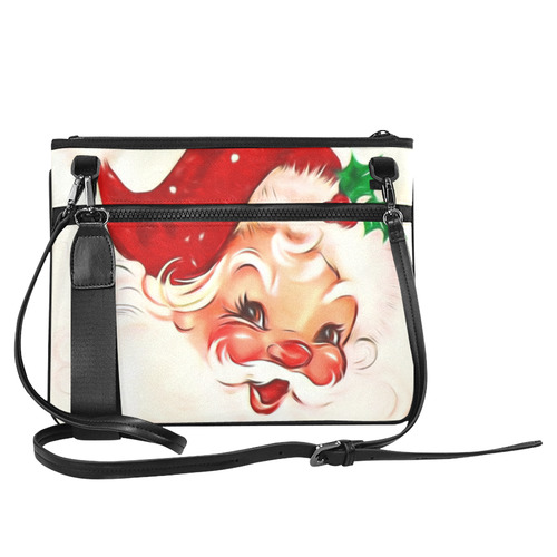 A cute vintage Santa Claus with a mistletoe Slim Clutch Bag (Model 1668)