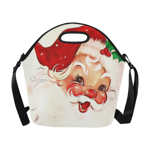 A cute vintage Santa Claus with a mistletoe Neoprene Lunch Bag/Large (Model 1669)