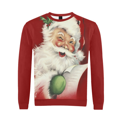 A beautiful vintage santa claus All Over Print Crewneck Sweatshirt for Men (Model H18)