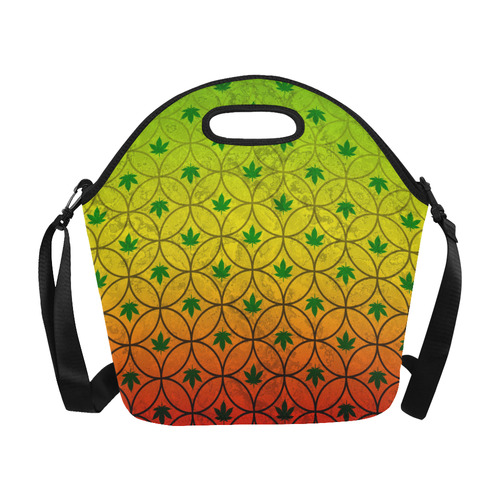 Marijuana Diamond Rastafari Pattern Neoprene Lunch Bag/Large (Model 1669)
