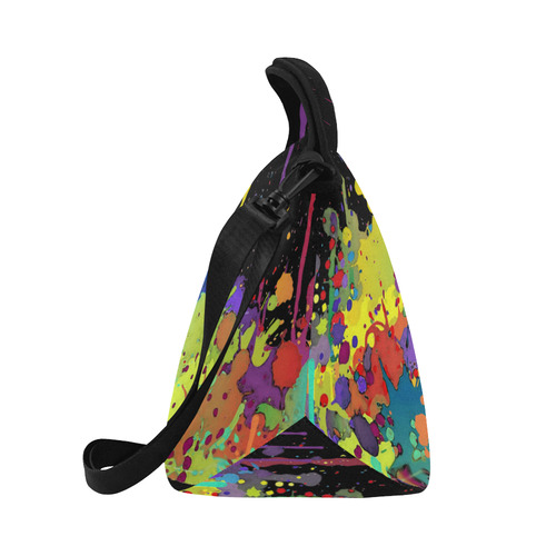 Crazy Multicolored Running Splashes II Neoprene Lunch Bag/Large (Model 1669)