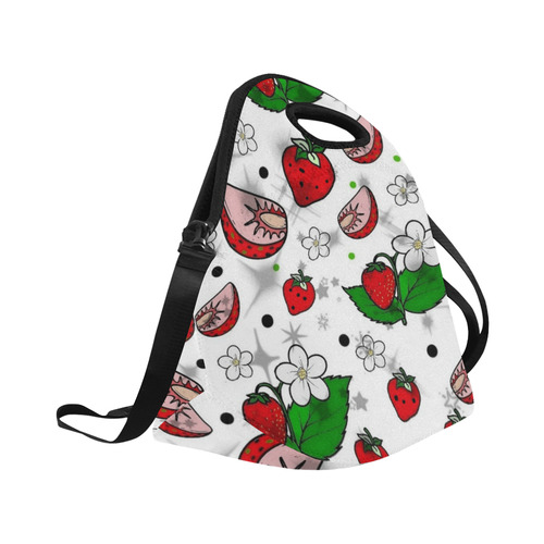 Strawberry popart by Nico Bielow Neoprene Lunch Bag/Large (Model 1669)