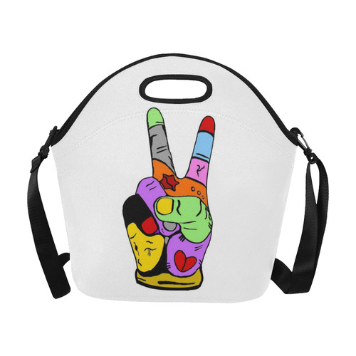 Peace popart by Nico Bielow Neoprene Lunch Bag/Large (Model 1669)