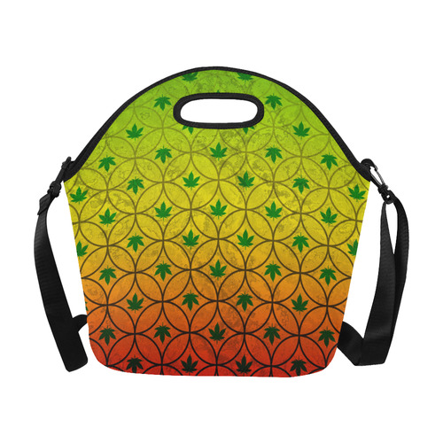 Marijuana Diamond Rastafari Pattern Neoprene Lunch Bag/Large (Model 1669)