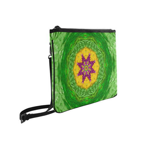 Feathers in the sunshine mandala Slim Clutch Bag (Model 1668)