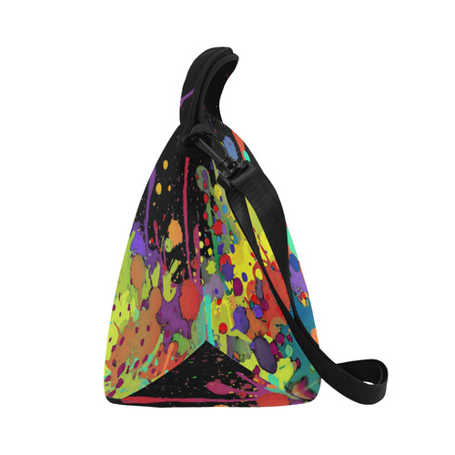 Crazy Multicolored Running Splashes II Neoprene Lunch Bag/Large (Model 1669)