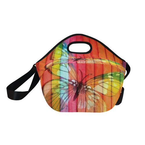 Butterfly popart by Nico Bielow Neoprene Lunch Bag/Large (Model 1669)