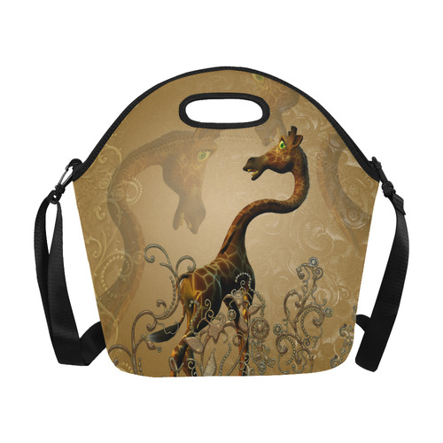 Little frightened giraffe Neoprene Lunch Bag/Large (Model 1669)