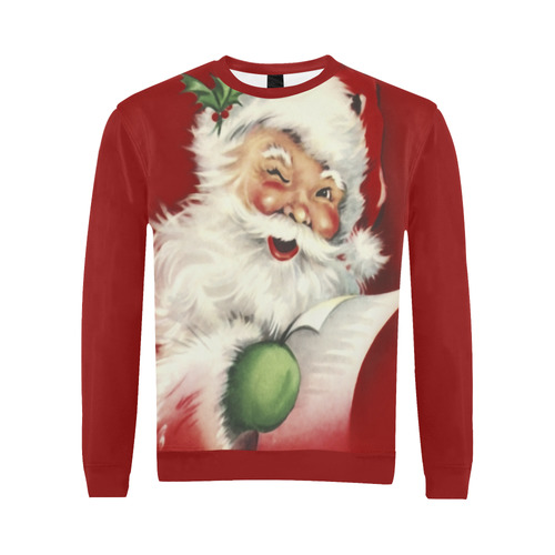 A beautiful vintage santa claus All Over Print Crewneck Sweatshirt for Men/Large (Model H18)