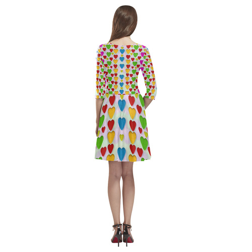 So sweet and hearty as love can be Tethys Half-Sleeve Skater Dress(Model D20)