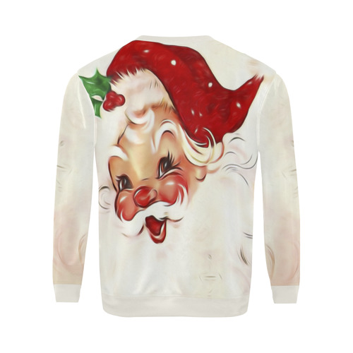 A cute vintage Santa Claus with a mistletoe All Over Print Crewneck Sweatshirt for Men (Model H18)
