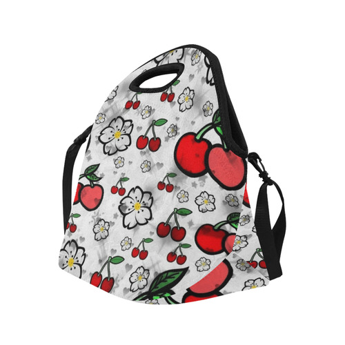 Cherry popart by Nico Bielow Neoprene Lunch Bag/Large (Model 1669)