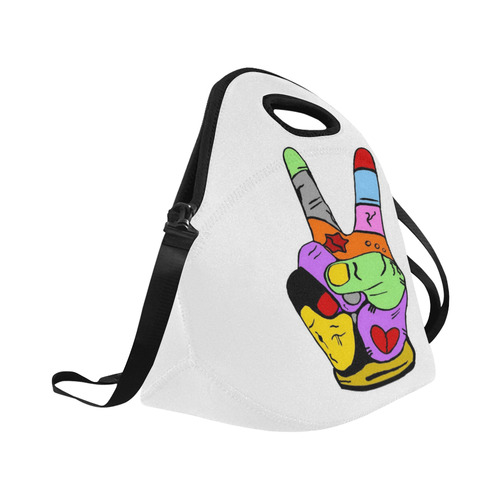 Peace popart by Nico Bielow Neoprene Lunch Bag/Large (Model 1669)