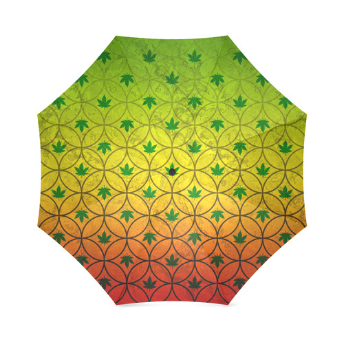 Marijuana Diamond Rastafari Pattern Foldable Umbrella (Model U01)