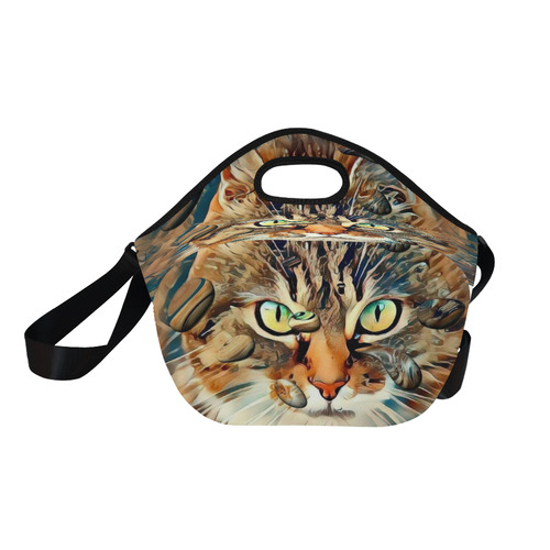 Cat popart by Nico Bielow Neoprene Lunch Bag/Large (Model 1669)