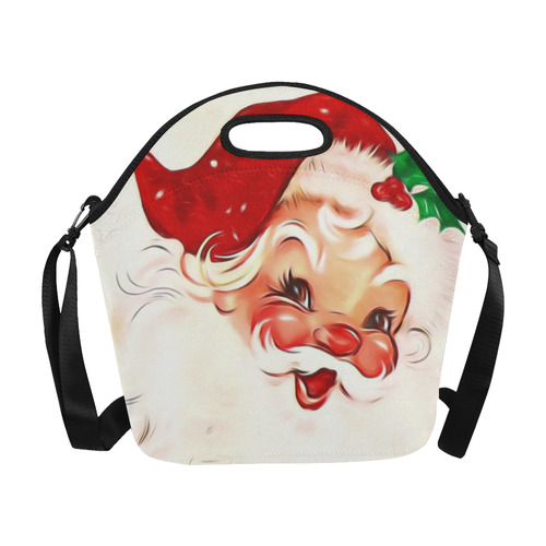 A cute vintage Santa Claus with a mistletoe Neoprene Lunch Bag/Large (Model 1669)