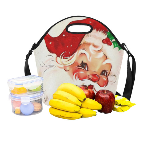 A cute vintage Santa Claus with a mistletoe Neoprene Lunch Bag/Large (Model 1669)