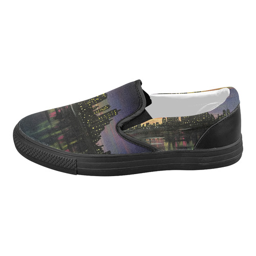 City Lights Women's Slip-on Canvas Shoes (Model 019)