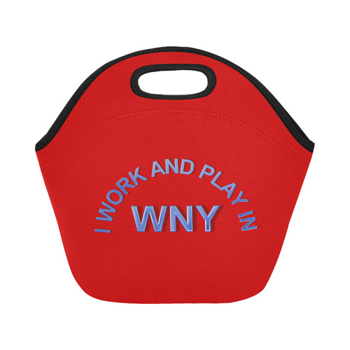 I WORK AND PLAY  IN WNY Neoprene Lunch Bag/Small (Model 1669)
