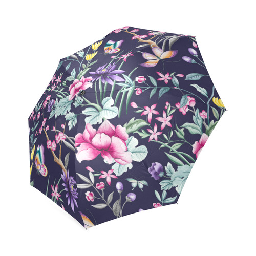 Tropical Flowers Butterflies I Foldable Umbrella (Model U01)
