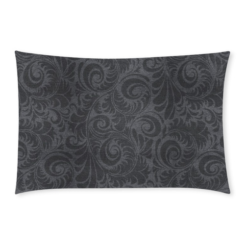 Denim with vintage floral pattern, black grey 3-Piece Bedding Set