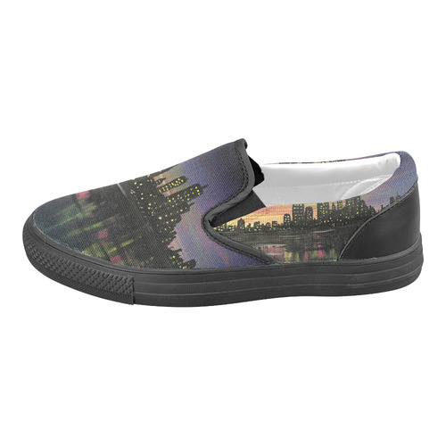 City Lights Women's Unusual Slip-on Canvas Shoes (Model 019)