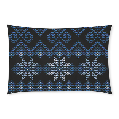 Ugly Christmas Sweater Faux Knit blue, Christmas 3-Piece Bedding Set
