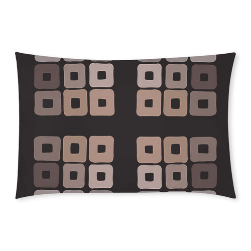 All shades of coffee. Brown squared pattern 3-Piece Bedding Set