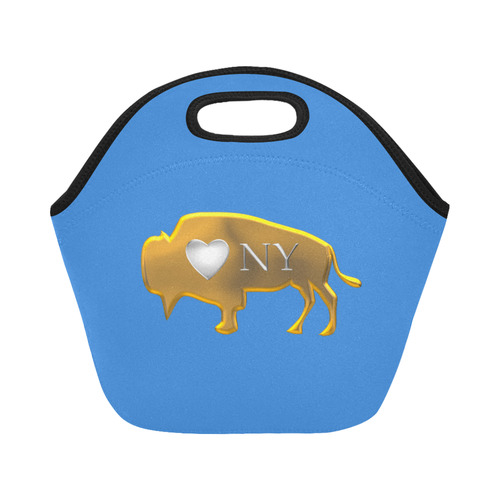 I Love Buffalo NY in Silver and Gold Neoprene Lunch Bag/Small (Model 1669)