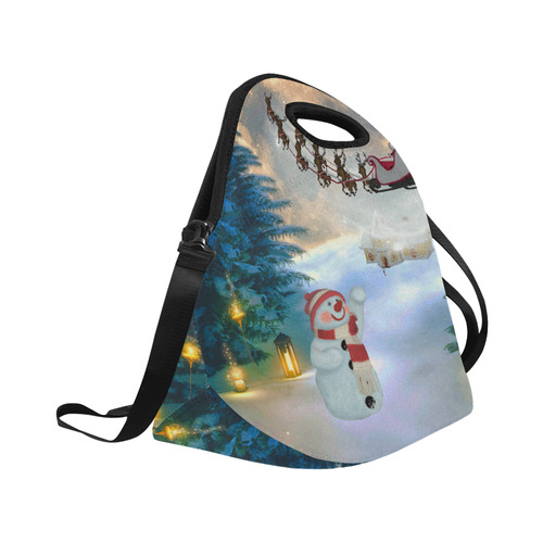 Santa Claus in the night Neoprene Lunch Bag/Large (Model 1669)