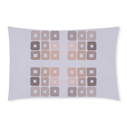 All shades of coffee - Brown squared pattern. 3-Piece Bedding Set