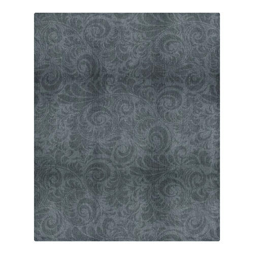Denim with vintage floral pattern, grey, green 3-Piece Bedding Set