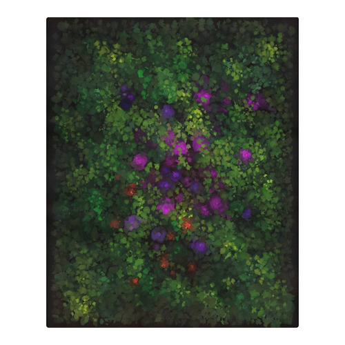 Wild Rose Garden, Oil painting. Red, purple, green 3-Piece Bedding Set